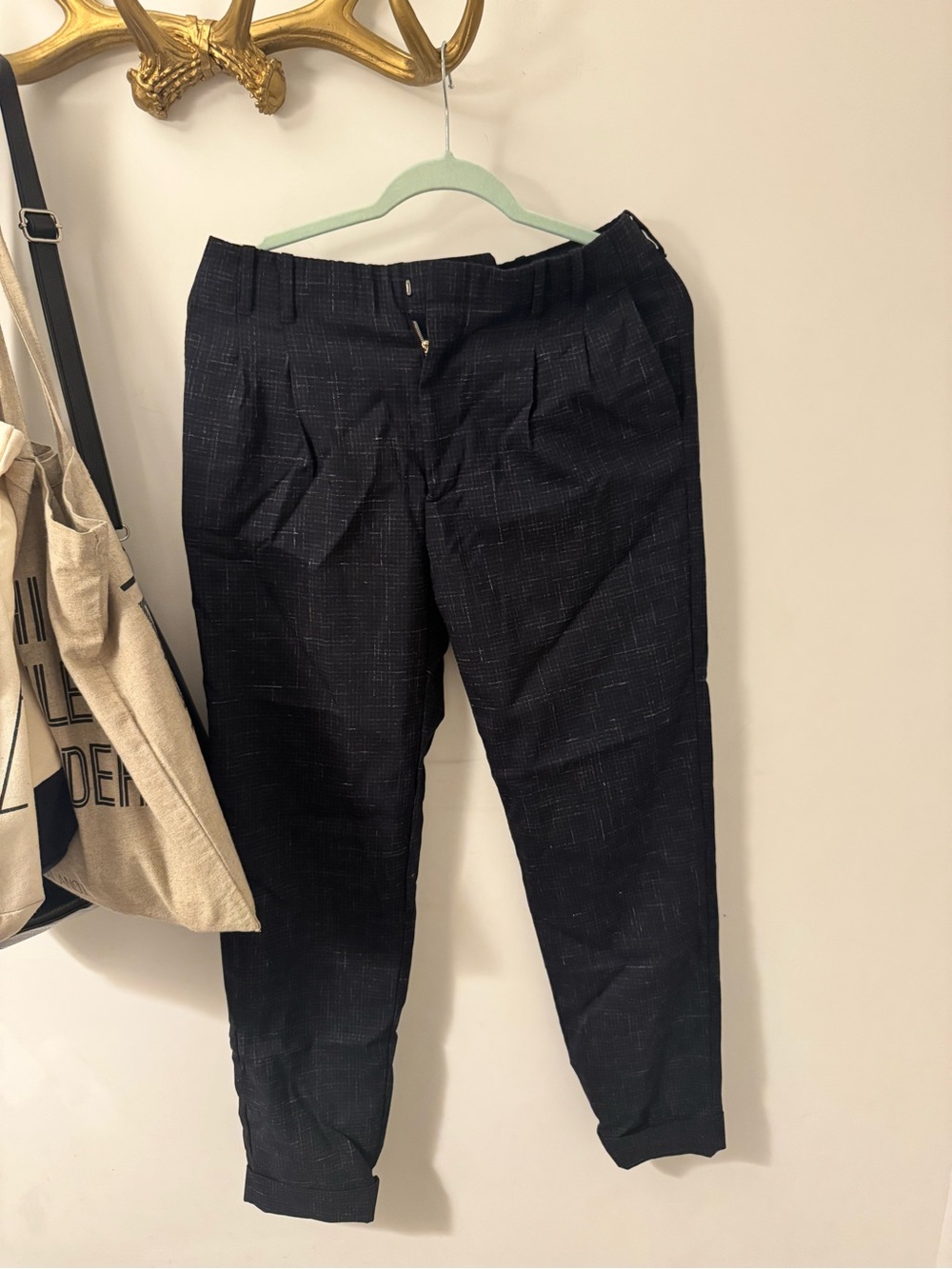 Made in Italy Paul Smith Black Textured Dress Trousers 30